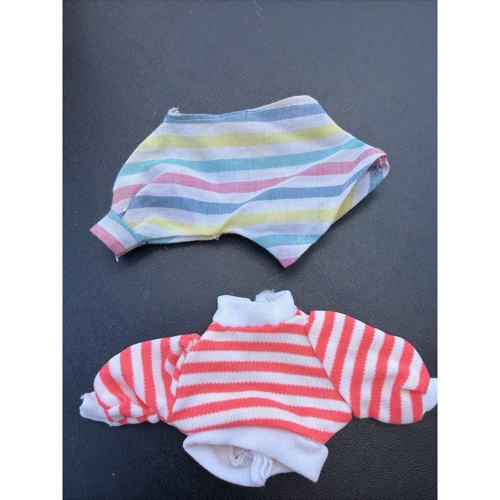 Vintage Barbie Tops Halter Sweater Crop Top Stripes Lot Of 2